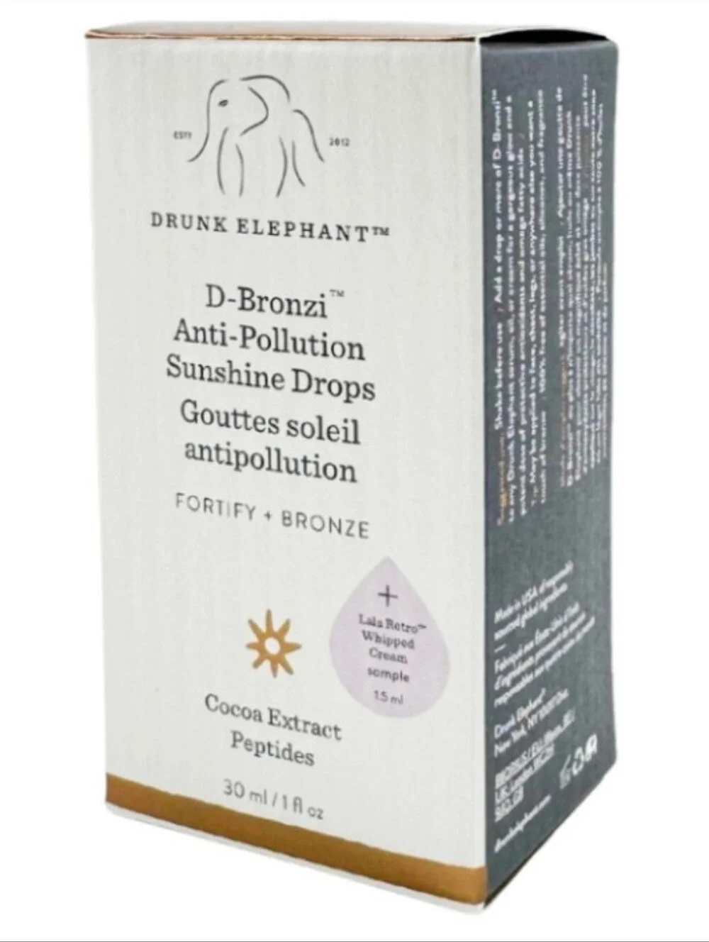 Drunk Elephant D-Bronzi Anti-Pollution Sunshine Drops+Free Sample Of Moisturizer